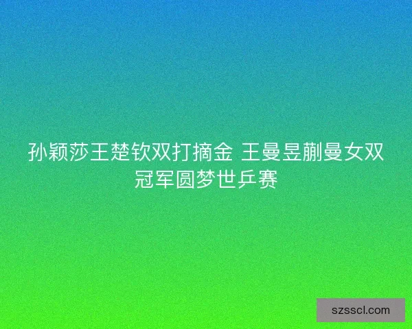 孙颖莎王楚钦双打摘金 王曼昱蒯曼女双冠军圆梦世乒赛
